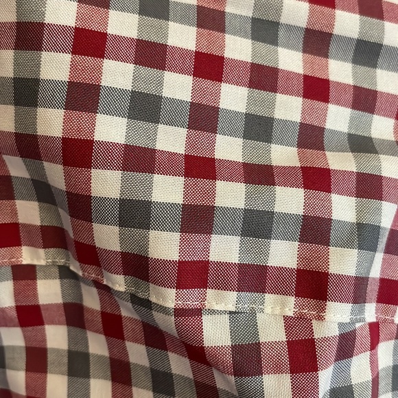 Banana Republic Men’s Dress Shirt. Classic Fit, Non Iron. Red & Grey Check - Picture 4 of 4